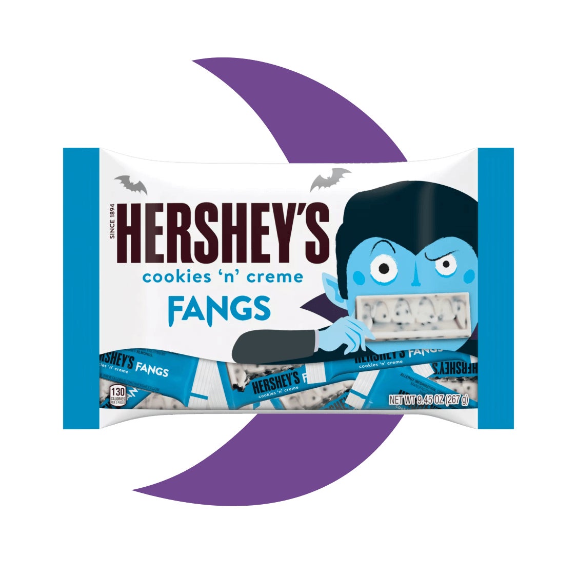 bag of hersheys cookies n creme snack size fangs candy bars