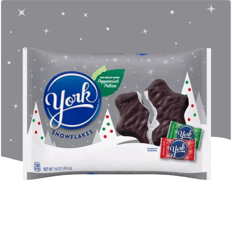 bag of york snowflakes dark chocolate peppermint patties