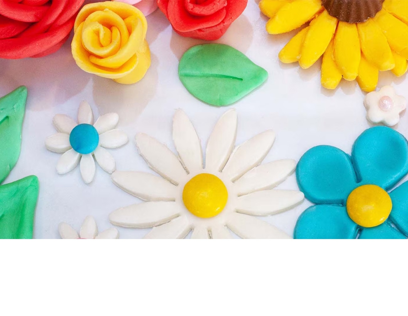 assorted fondant spring flowers